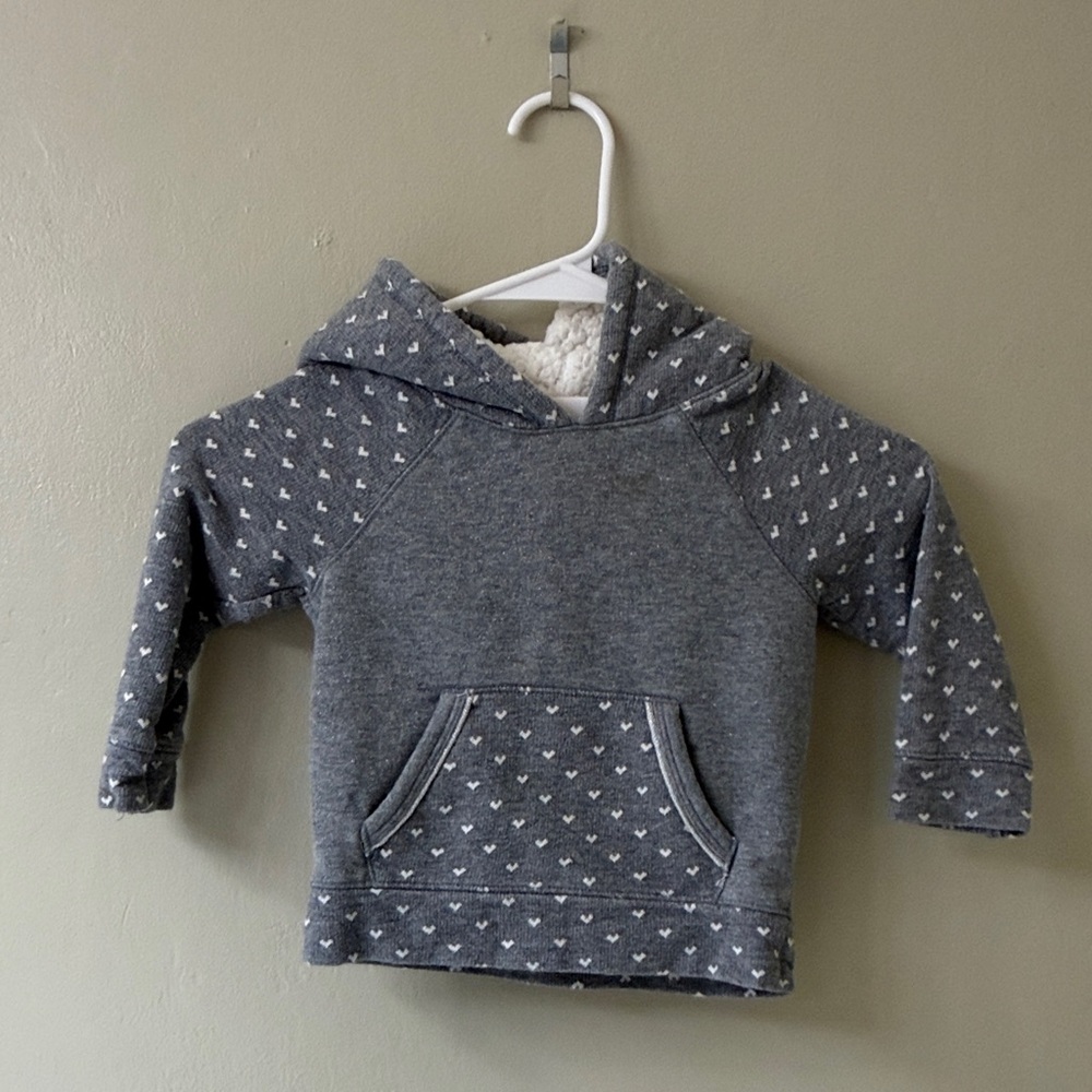 Cat & Jack Charcoal Hoodie with Heart Design